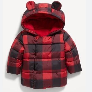 NWT Unisex Hooded Frost Free Plaid Puffer Jacket for Baby